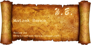 Watzek Bence névjegykártya